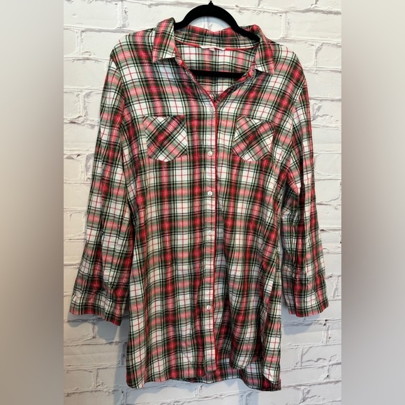Victoria's Secret Other - Victoria's Secret Plaid Button Down Nightgown - Size Large